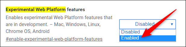 Chrome experimental features